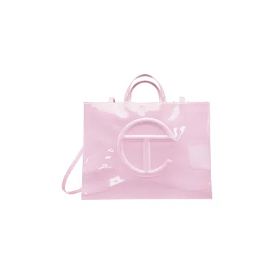 Pre-owned Telfar Large Shopping Bag 'bubblegum Patent' In Pink