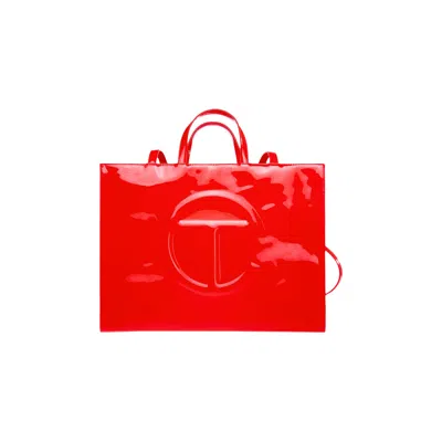 Pre-owned Telfar Large Shopping Bag 'red Patent'