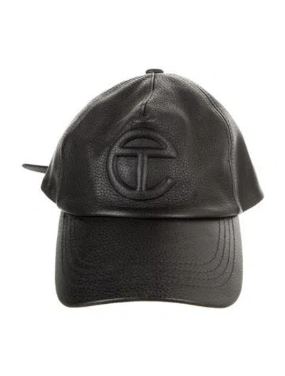 Pre-owned Telfar Leather Baseball Cap In Black