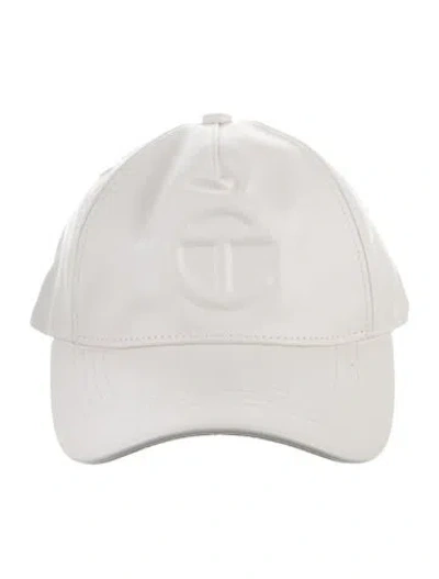 Pre-owned Telfar Leather Baseball Cap W/tags In White