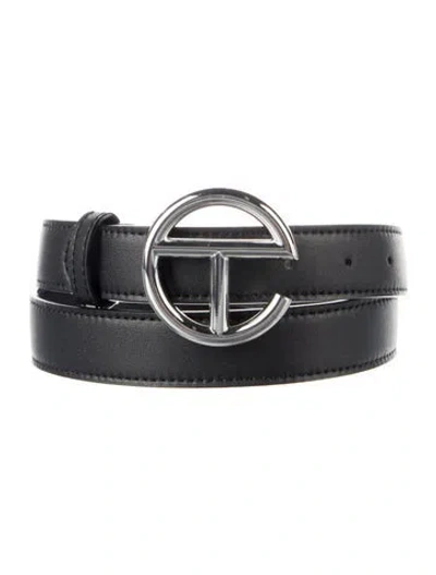 Pre-owned Telfar Leather Belt In Black