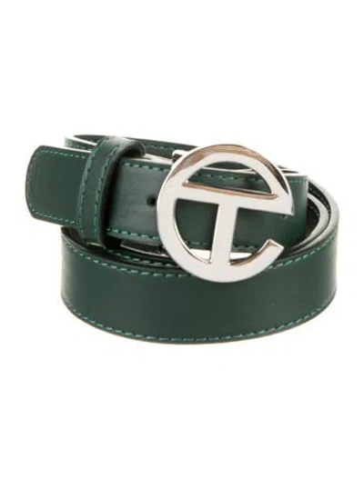 Pre-owned Telfar Leather Belt In Green