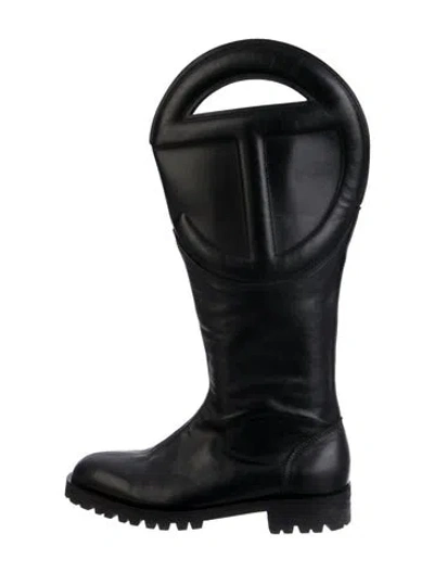 Pre-owned Telfar Leather Boots In Black