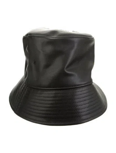 Pre-owned Telfar Leather Bucket Hat In Black