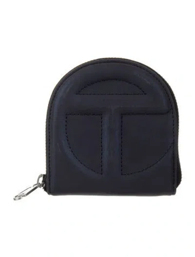 Pre-owned Telfar Leather Coin Pouch In Black