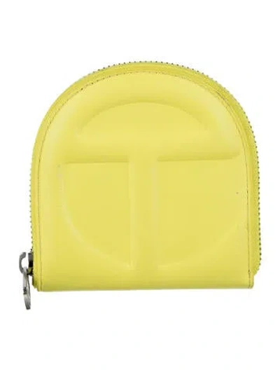 Pre-owned Telfar Leather Coin Pouch In Yellow
