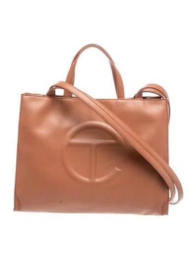 Pre-owned Telfar Leather Crossbody Bag In Brown