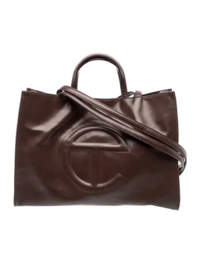 Pre-owned Telfar Leather Crossbody Bag In Brown