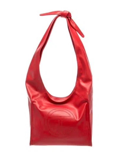Pre-owned Telfar Leather Hobo In Red