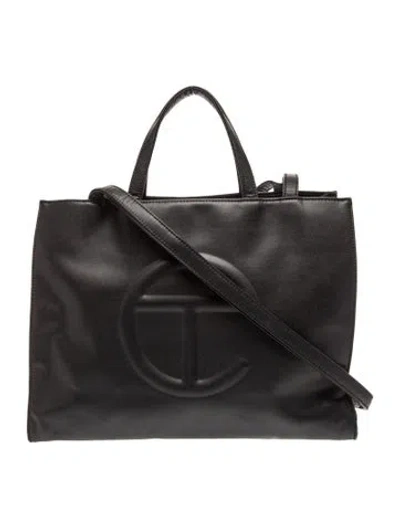 Pre-owned Telfar Leather Shopper Large In Black
