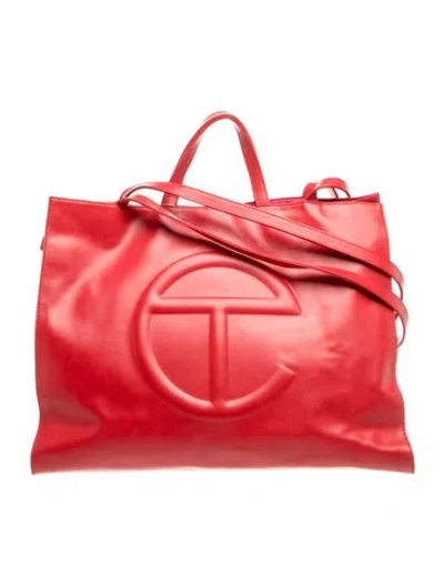 Pre-owned Telfar Leather Shopping Tote Large In Red