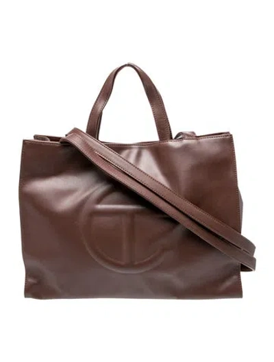 Pre-owned Telfar Leather Shoulder Bag In Brown