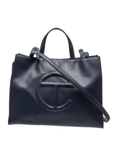 Pre-owned Telfar Leather Shoulder Bag Medium In Silver