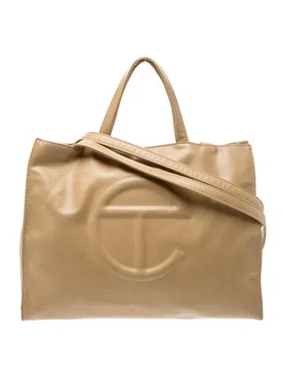 Pre-owned Telfar Leather Shoulder Bag In Neutral