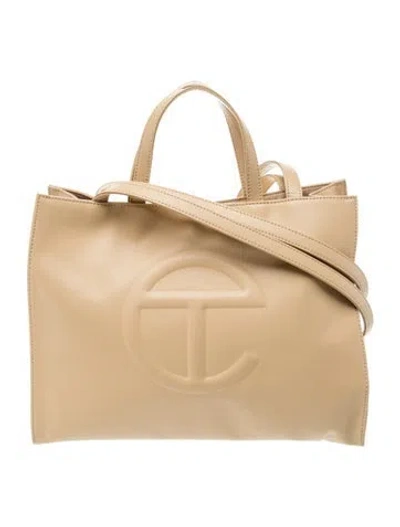 Pre-owned Telfar Leather Shoulder Bag In Neutral