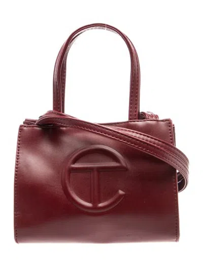 Pre-owned Telfar Leather Small Oxblood Shopping Bag Small In Burgundy