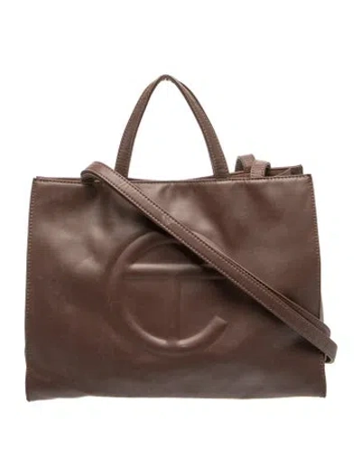 Pre-owned Telfar Leather Top Handle Bag In Brown
