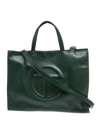 Pre-owned Telfar Leather Top Handle Bag In Green