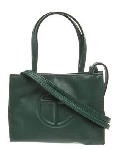 Pre-owned Telfar Leather Top Handle Bag In Green
