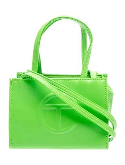 Pre-owned Telfar Leather Top Handle Bag In Green