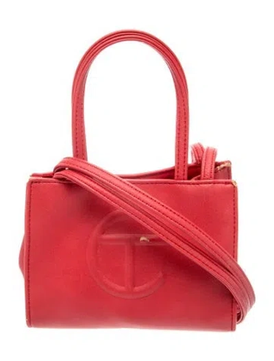 Pre-owned Telfar Leather Top Handle Bag In Red
