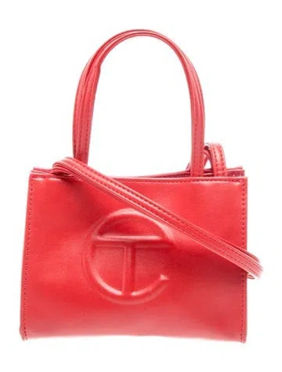 Pre-owned Telfar Leather Top Handle Bag In Red
