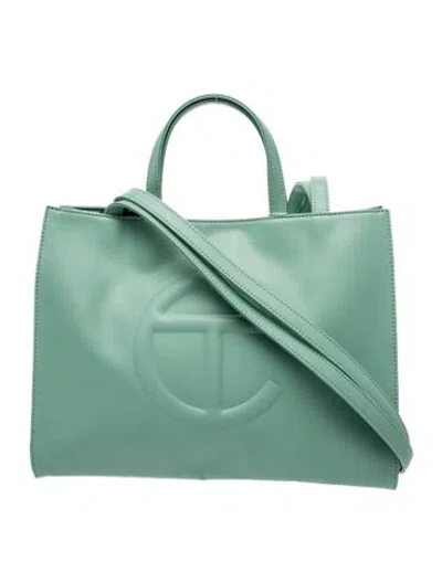 Pre-owned Telfar Leather Top Handle Bag W/ Tags In Green