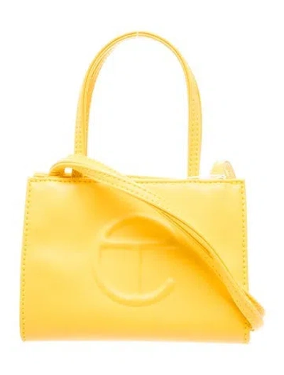 Pre-owned Telfar Leather Top Handle Bag In Yellow