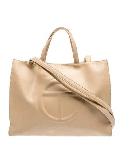 Pre-owned Telfar Leather Tote In Neutrals