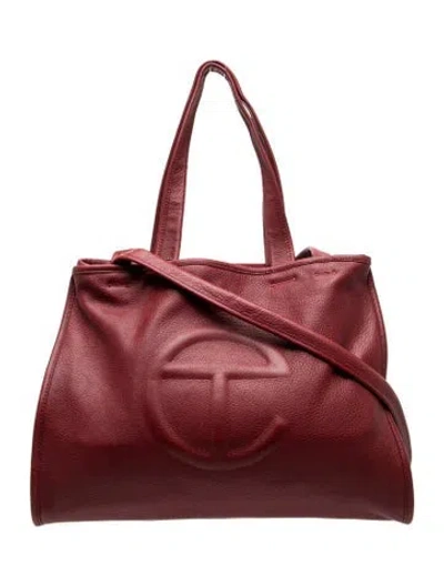 Pre-owned Telfar Leather Tote W/ Tags In Burgundy