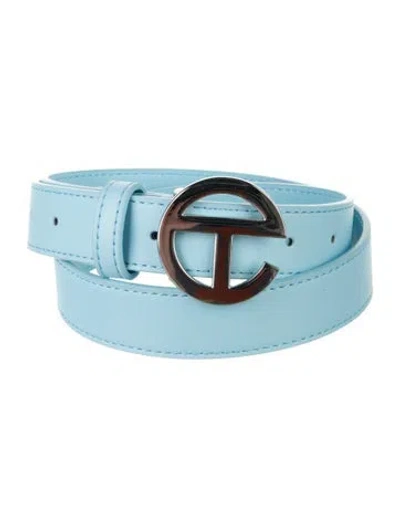 Pre-owned Telfar Leather Waist Belt In Blue