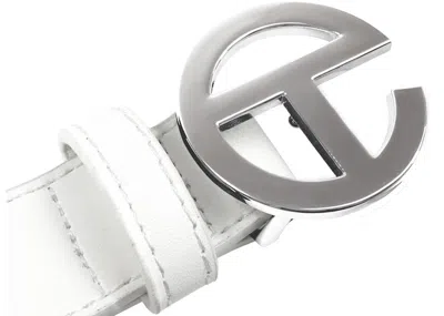 Pre-owned Telfar Logo Belt In White