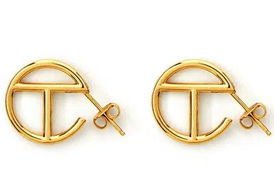 Pre-owned Telfar Logo Hoop Earring Small In Gold