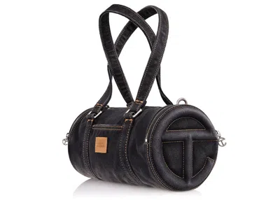 Pre-owned Telfar Medium Denim Duffle In Black