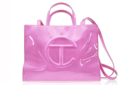 Pre-owned Telfar Medium Shopping Bag In Pink Patent
