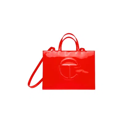 Pre-owned Telfar Medium Shopping Bag 'red Patent'