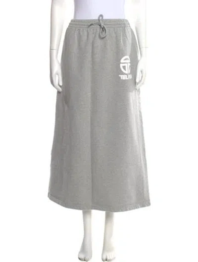 Pre-owned Telfar Midi Length Skirt In Gray