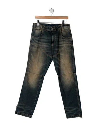 Pre-owned Telfar Mid-rise Straight Leg Jeans In Blue