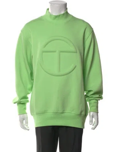 Pre-owned Telfar Mock Neck Long Sleeve Pullover In Green
