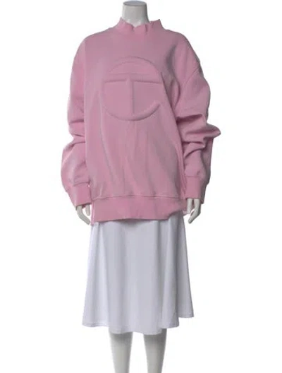 Pre-owned Telfar Mock Neck Long Sleeve Sweatshirt In Purple