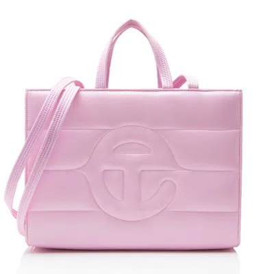 Telfar Nylon Puff Medium Shopping Tote In Pink