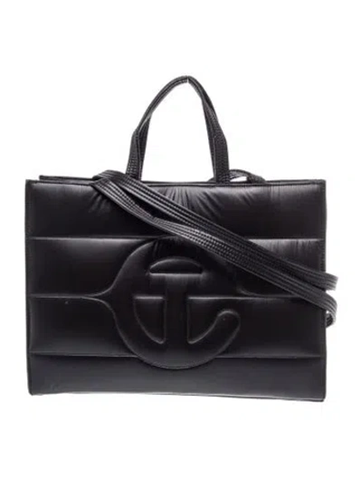 Pre-owned Telfar Nylon Puff Shopper Medium In Black
