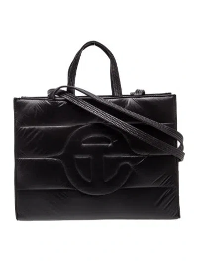 Pre-owned Telfar Nylon Puff Shopper Medium In Black