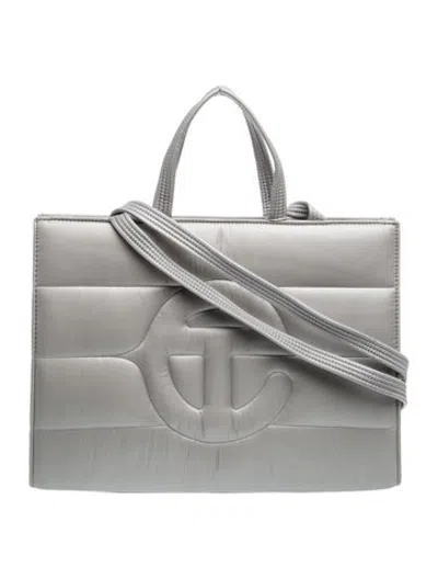 Pre-owned Telfar Nylon Puffer Shopper Tote In Grey