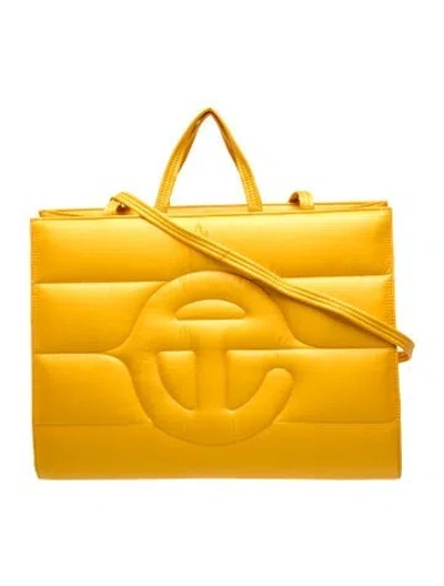 Pre-owned Telfar Nylon Shopper Puffer Large In Yellow