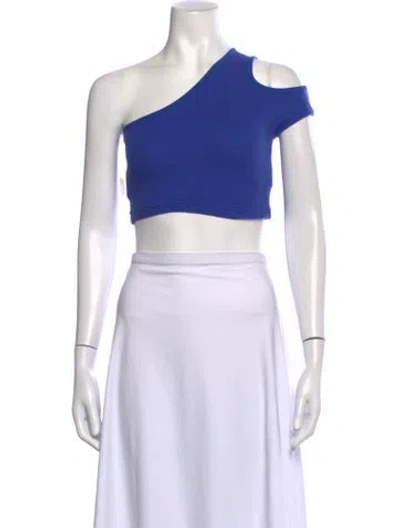 Pre-owned Telfar One-shoulder Short Sleeve Crop Top In Orange