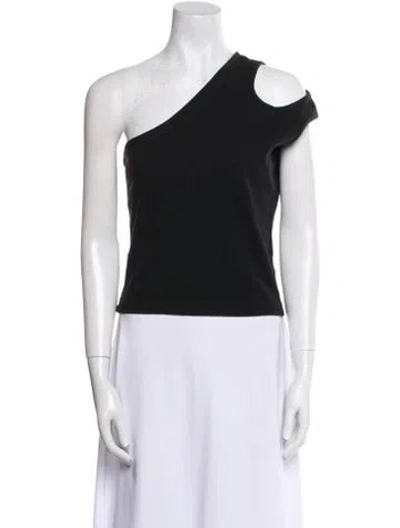 Pre-owned Telfar One-shoulder Short Sleeve Top In Black