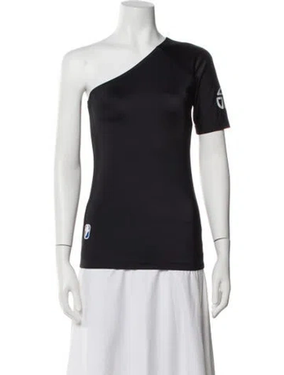 Pre-owned Telfar One-shoulder Short Sleeve Top In Black