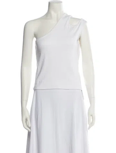 Pre-owned Telfar One-shoulder Sleeveless Top In White