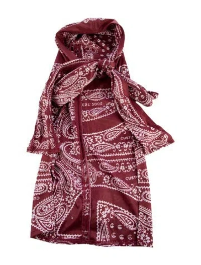 Pre-owned Telfar Paisley Print Bandana Durag In Burgundy/white